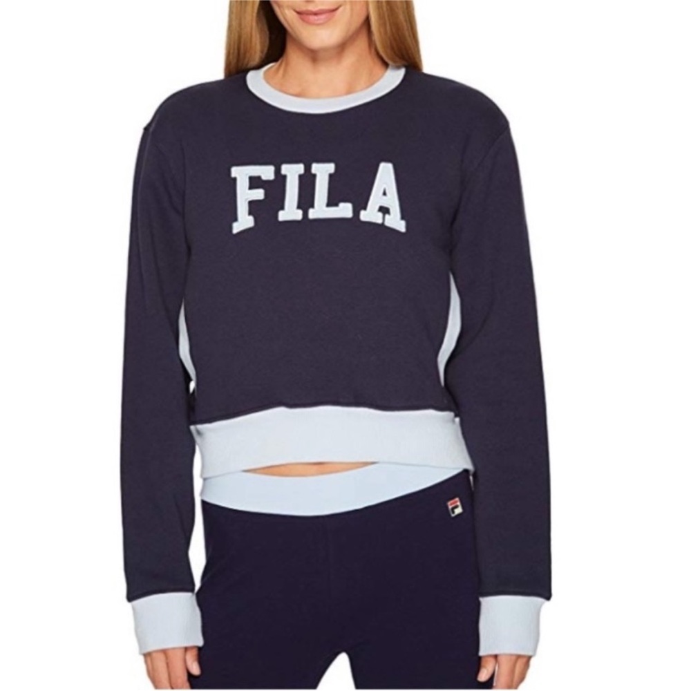 Fila Sheena Crewneck Sweatshirt Navy/Sky SZ M